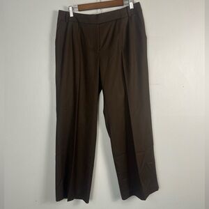 New Talbots brown wool pleated trousers size 12W petite